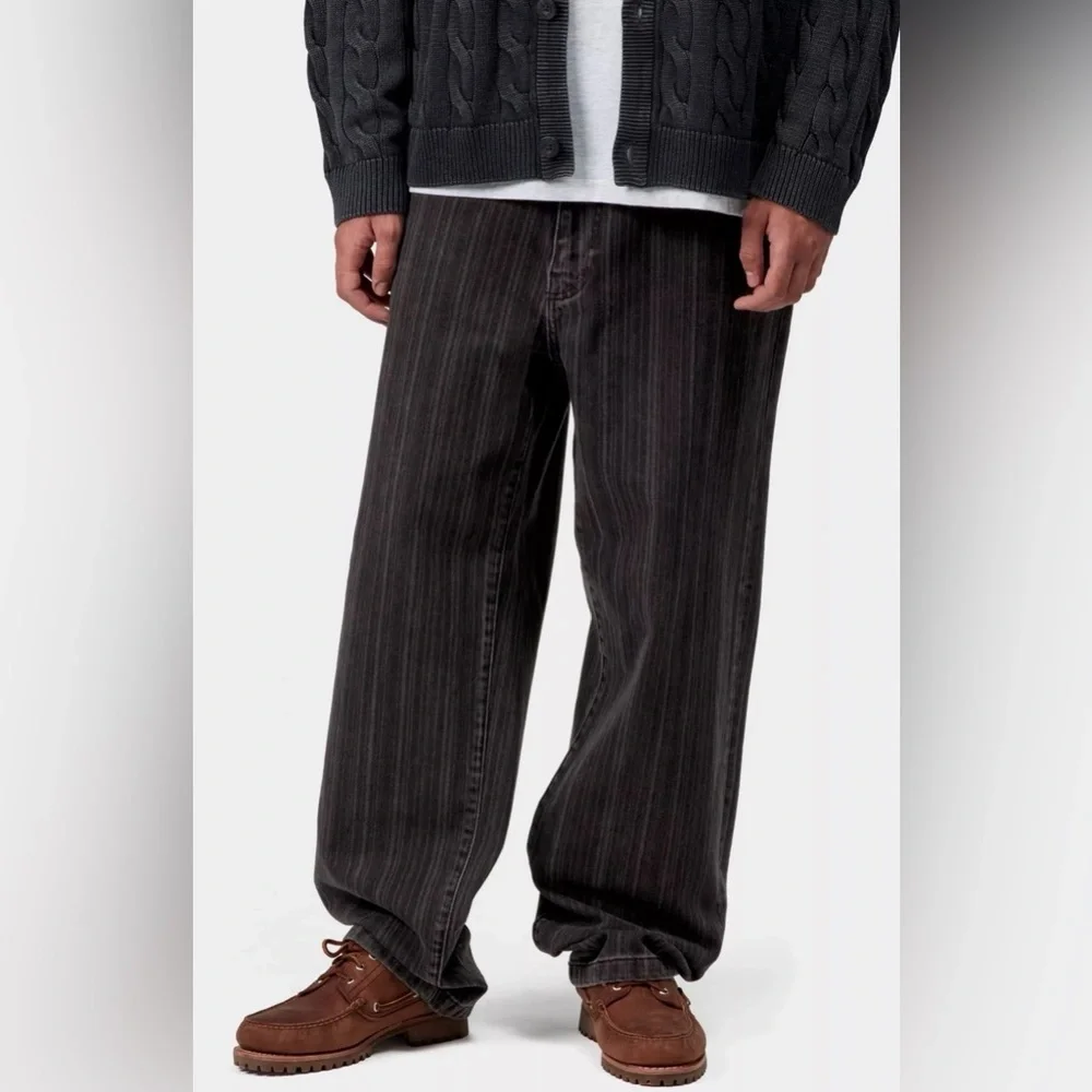 Carhartt WIP Men's Ryland Pant Black Striped Size 34 NWOT